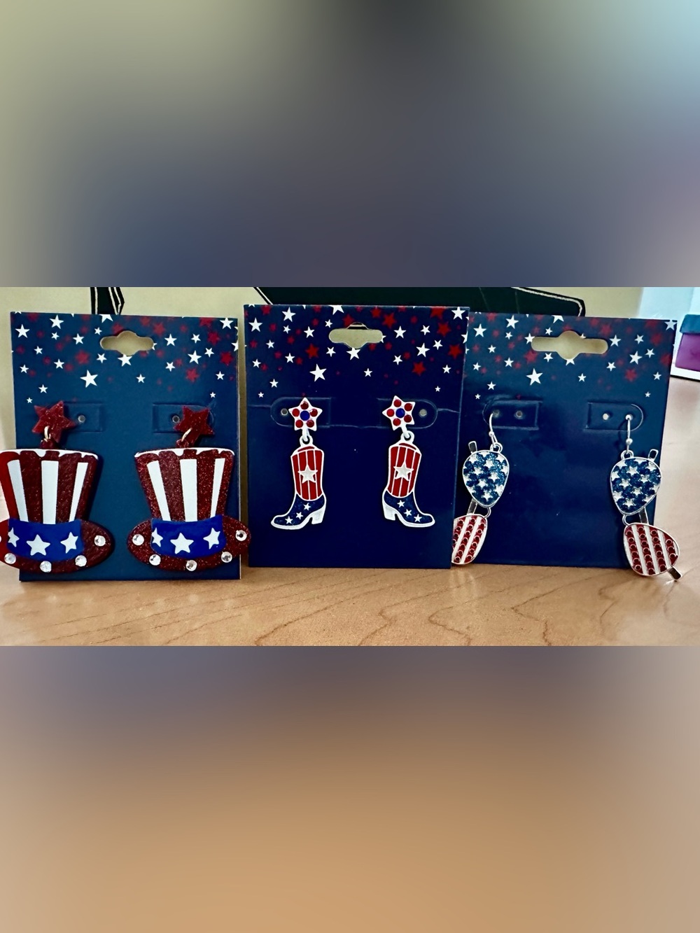 Kohl's Red, White and Blue Patriotic Women’s Dangle Earrings Set